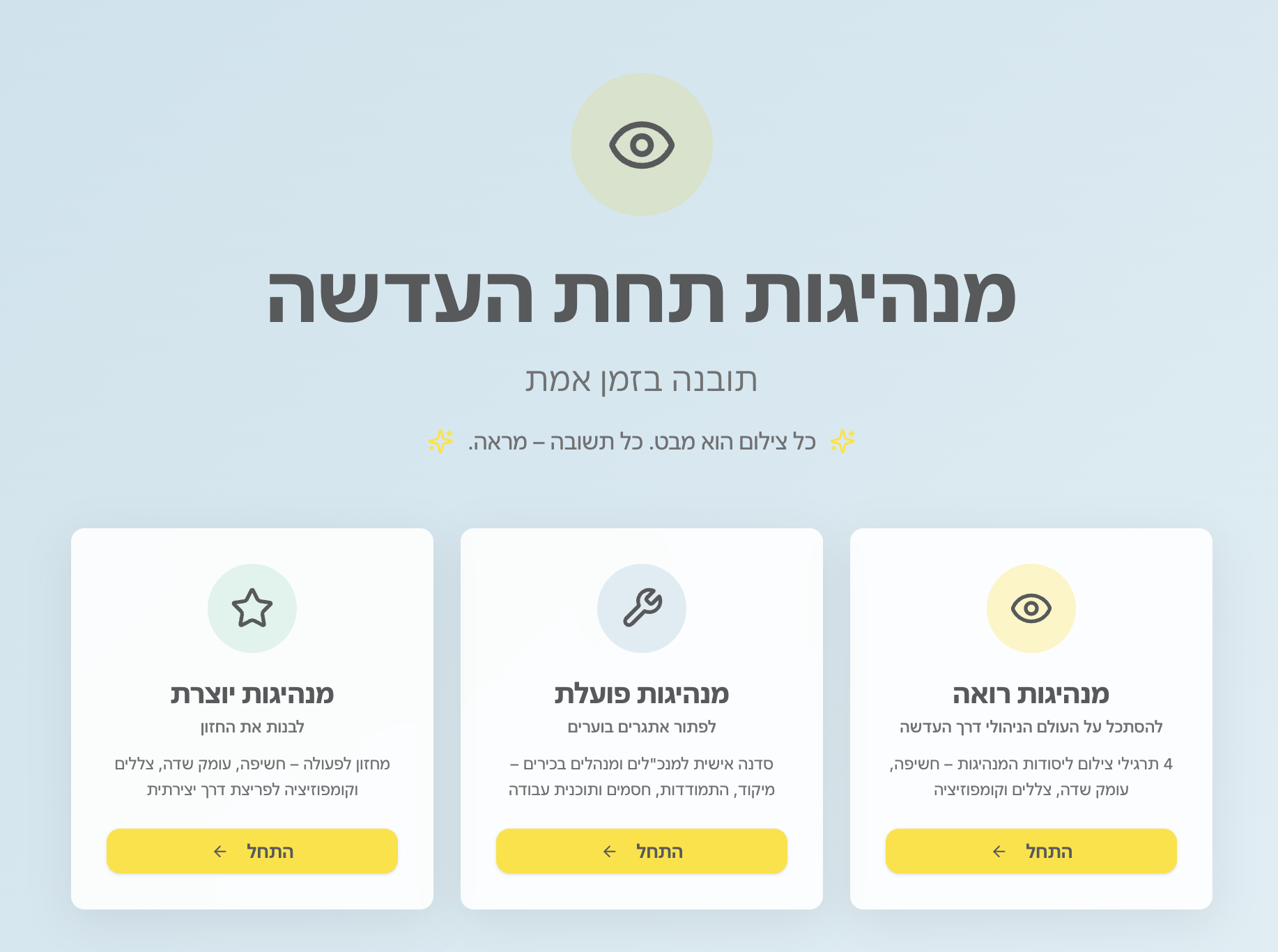 מנהיגות תחת העדשה - סדנאות פוטותרפיה יישומית למנהלים - עדו לביא